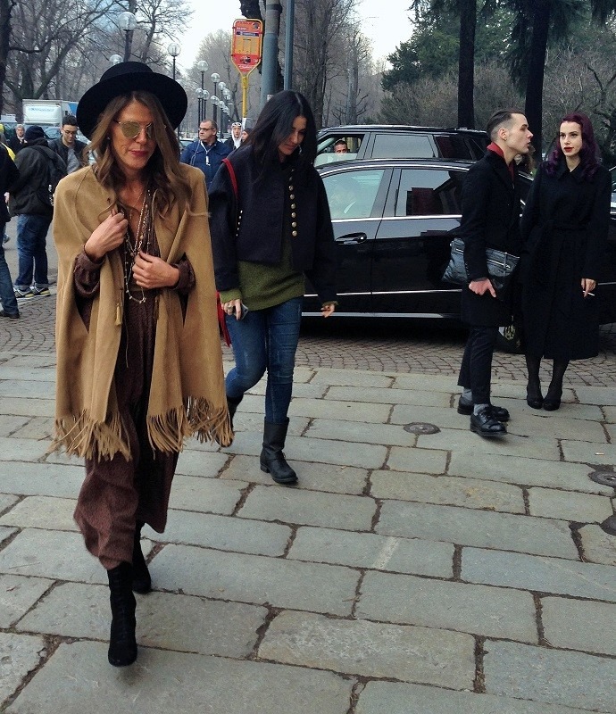 Anna Dello Russo on her way in Milan