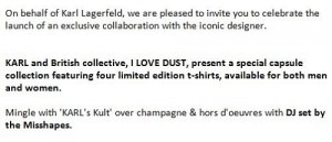 Invitation by Karl Lagerfeld