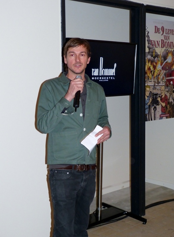 Floris van Bommel presenting his comic at van Bommel headquarter in Moergestel (Netherlands)