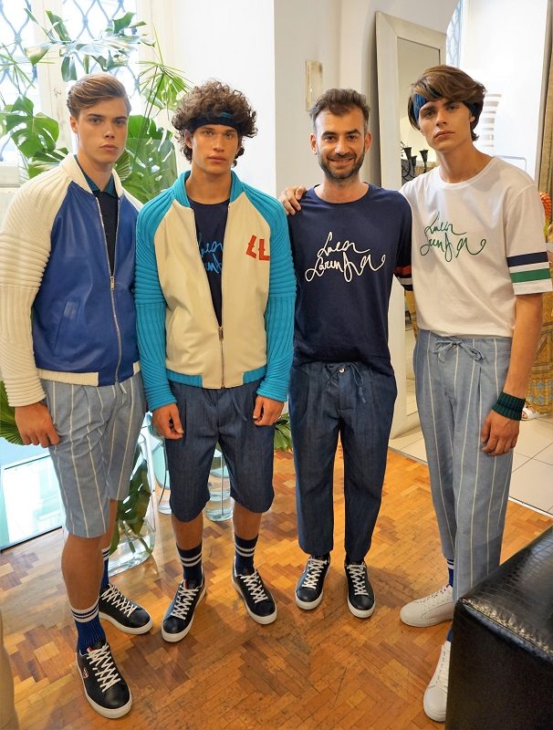 Luca Larenza with models Spring/Summer 2018 – Milano Moda Uomo