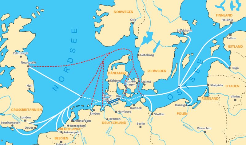 Übersichtskarte Nord-Ostsee-Kanal