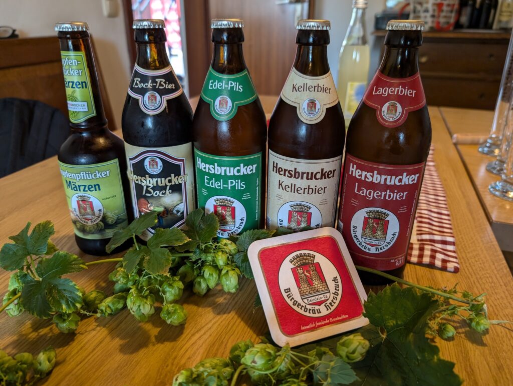 Auswahl an Bieren im Bürgerbräu Hersbruck im Rahmen der Hopfenwochen im Nürnberger Land