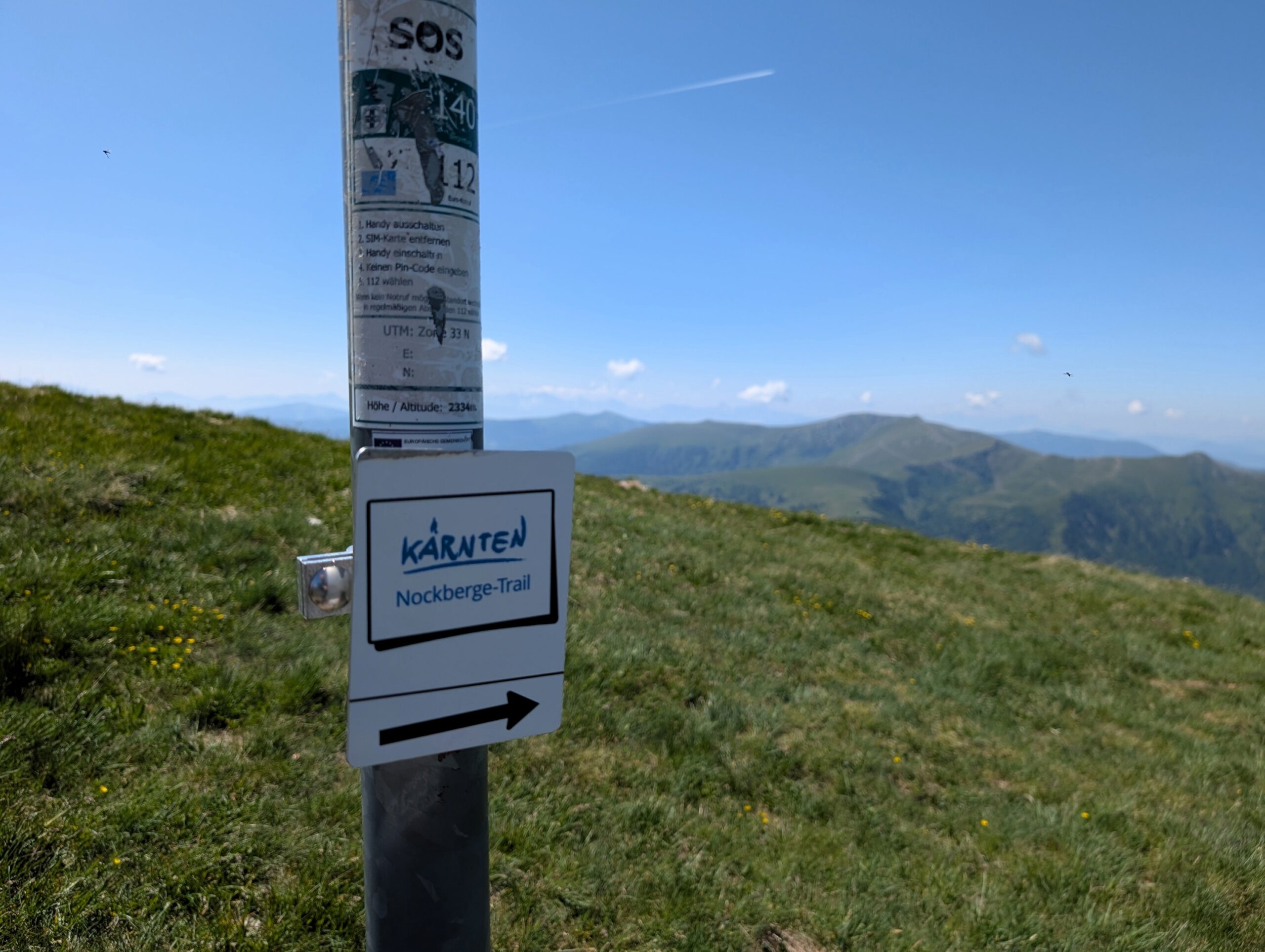 Nockberge-Trail Etappe 4 von der Turracher Höhe zum Falkertsee - Rinsennock - Wegweiser