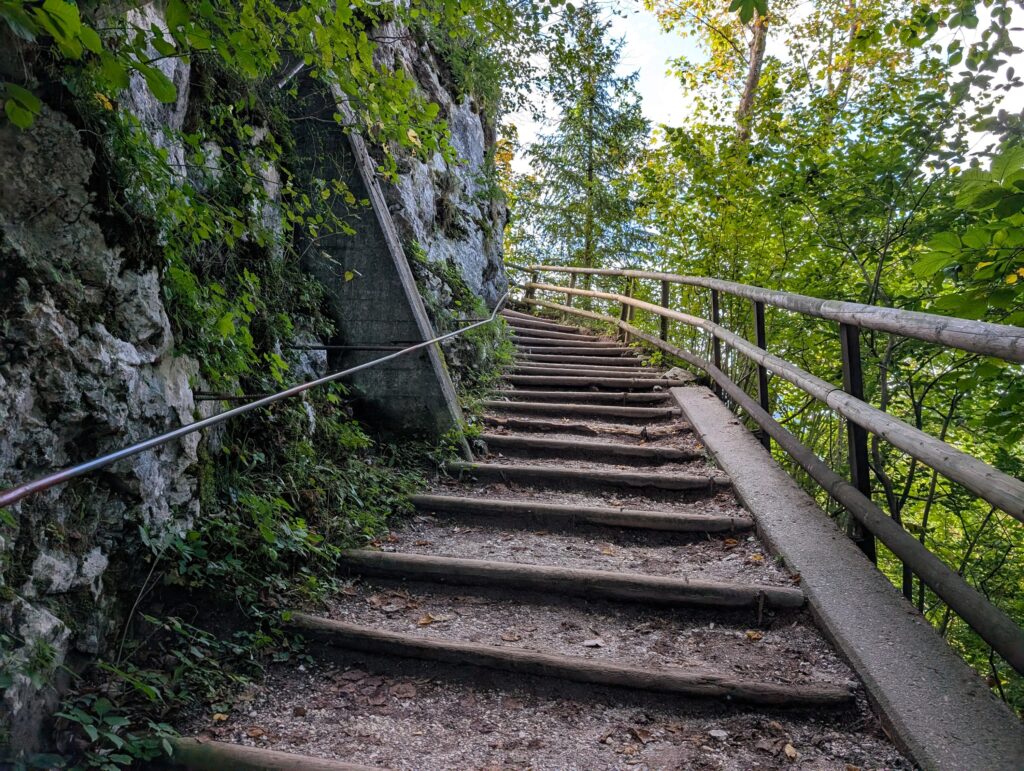 Die Kaisertal-Treppe auf dem Weg zum Hans-Berger-Haus