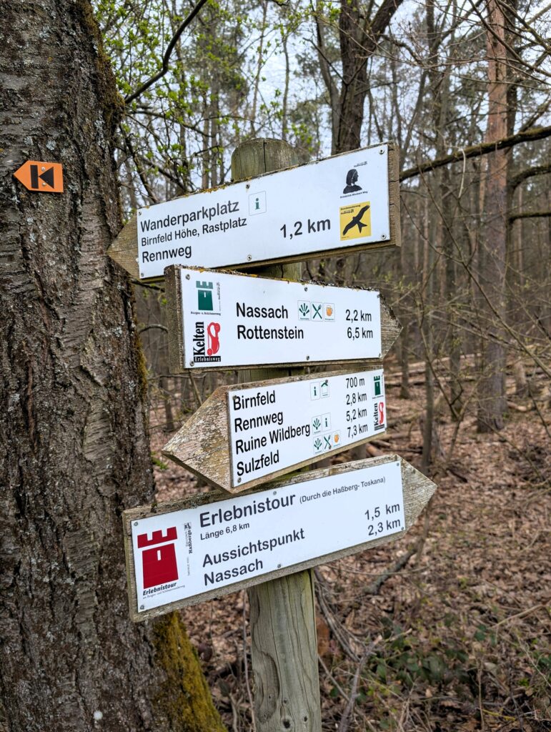 Wegweiser bei der Erlebnistour - Durch die Toskana der Haßberge