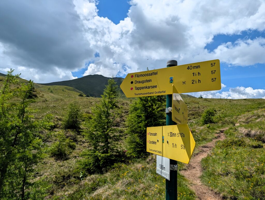 Wegweiser auf dem Salzburger Almenweg